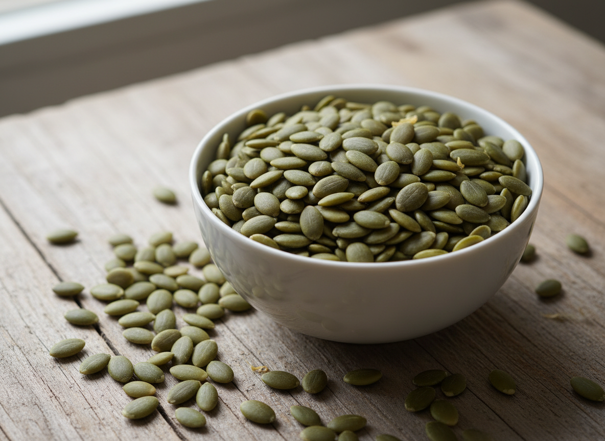 Green pumpkin seeds pepitas