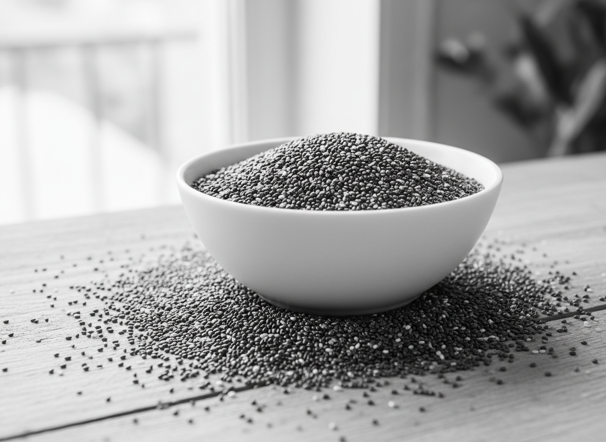 Black and white chia seeds